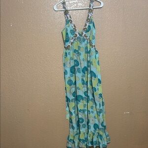 Stylish Maxi Dress in Blue and Green